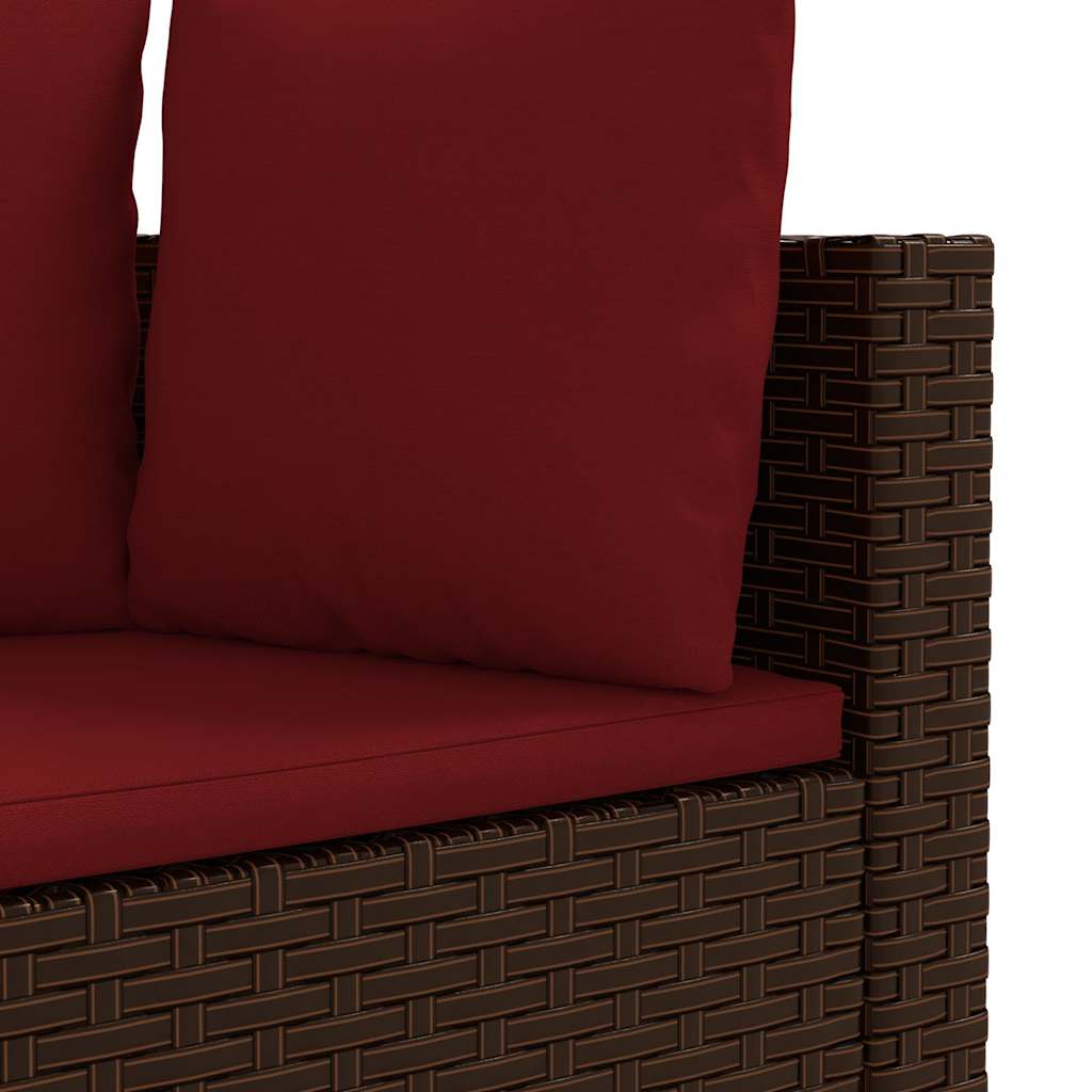 Set Divani Da Giardino 9pz Con Cuscini Marrone In Polyrattan - Image 6