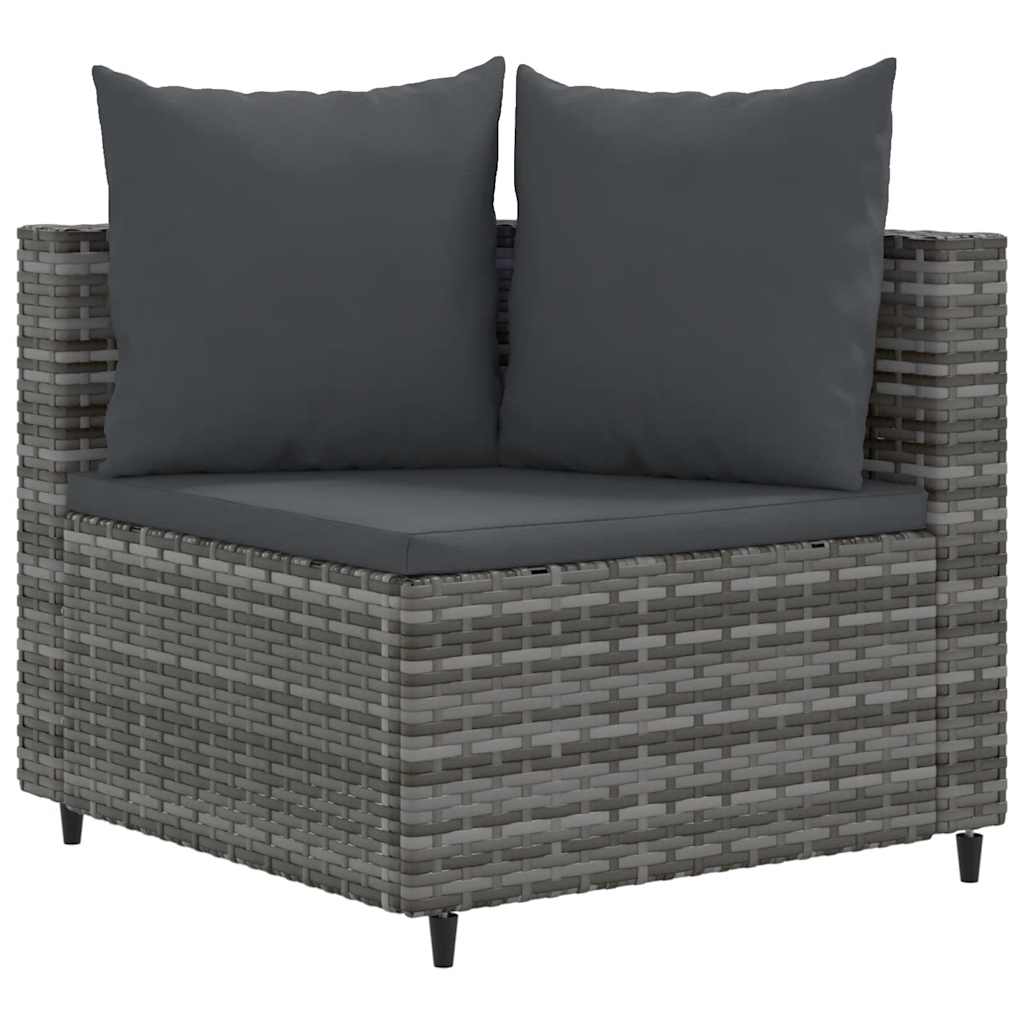Set Divani Da Giardino 7 Pz Con Cuscini Grigio In Polyrattan - Image 3