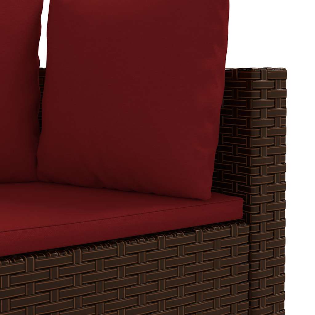 Set Divani Da Giardino 7 Pz Con Cuscini Marrone In Polyrattan - Image 6