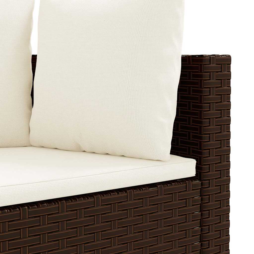 Set Divano Da Giardino 4 Pz Con Cuscini Marrone In Polyrattan - Image 5