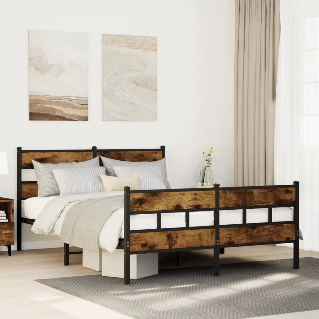Giroletto Senza Materaso In Metallo Rovere Fumo 160x200 cm