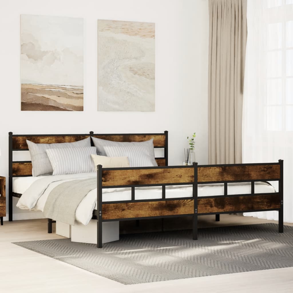 Giroletto Senza Materaso In Metallo Rovere Fumo 200x200 cm