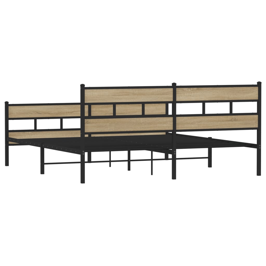 Giroletto Senza Materaso In Metallo Rovere Sonoma 180x200 cm - Image 6