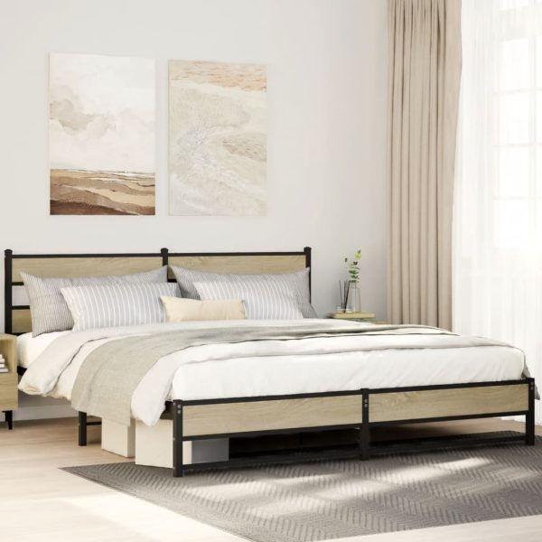 Giroletto Senza Materaso In Metallo Rovere Sonoma 180x200 cm