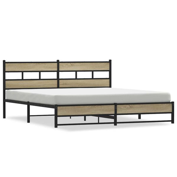 Giroletto Senza Materaso In Metallo Rovere Sonoma 180x200 cm - Image 2