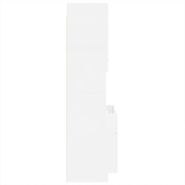 Set Mobili Da Bagno 4 Pz Bianco Lucido In Legno Multistrato - Image 6