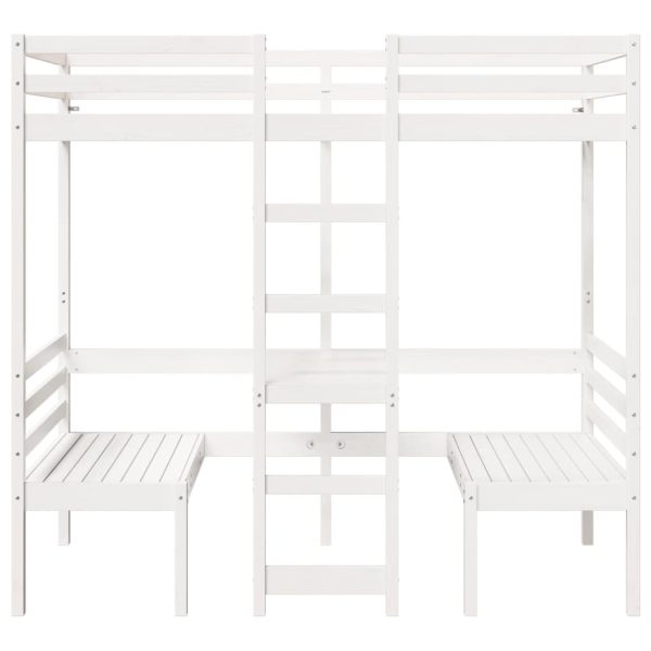 Giroletto Soppalco Con Scrivania E Sedie Bianco 80x200cm Pino - Image 5