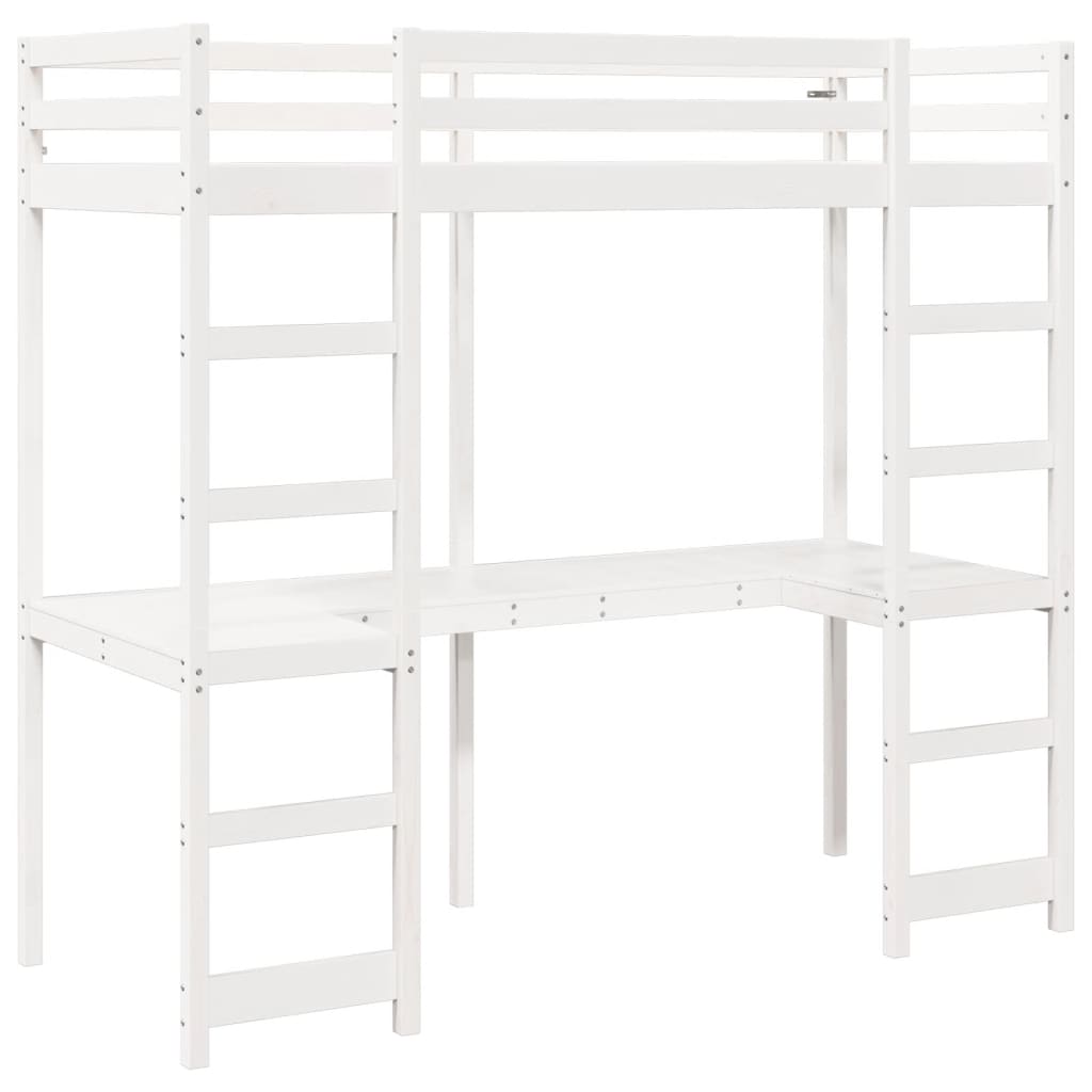 Giroletto Soppalco Senza Materasso Bianco 80x200cm Legno Pino - Image 3