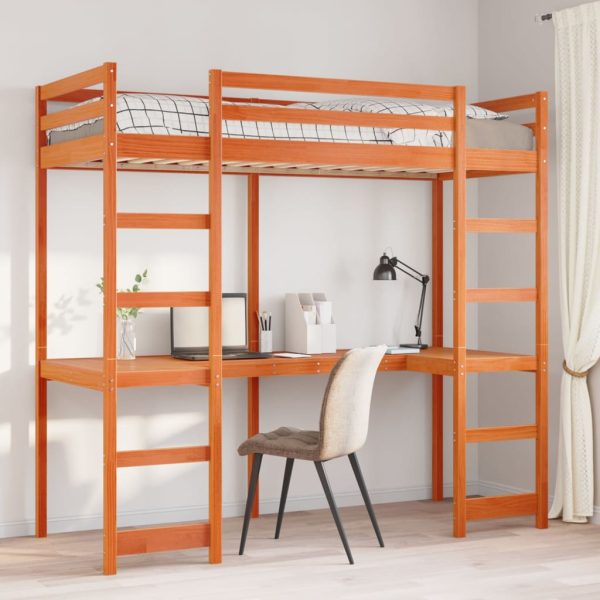 Giroletto Soppalco Senza Materasso Marrone Cera 80x200cm Pino