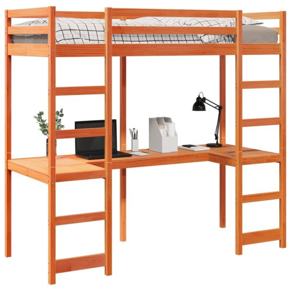 Giroletto Soppalco Senza Materasso Marrone Cera 80x200cm Pino - Image 4