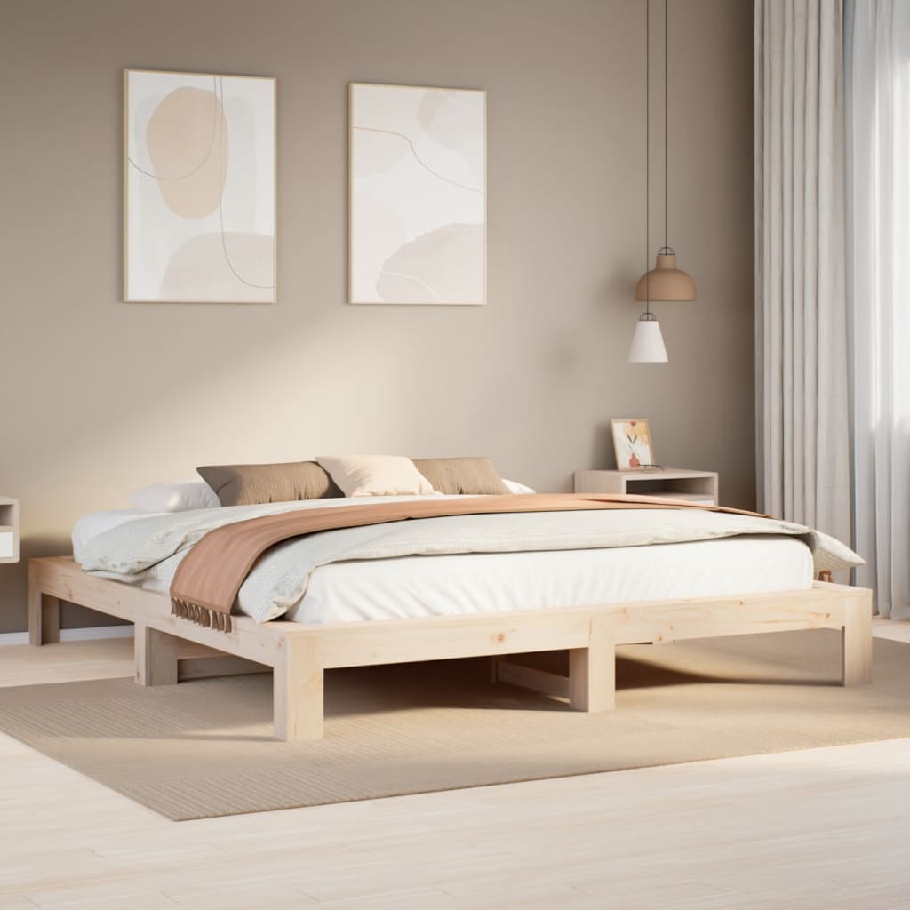 Letto Senza Materasso 180x200 Cm In Legno Massello Di Pino
