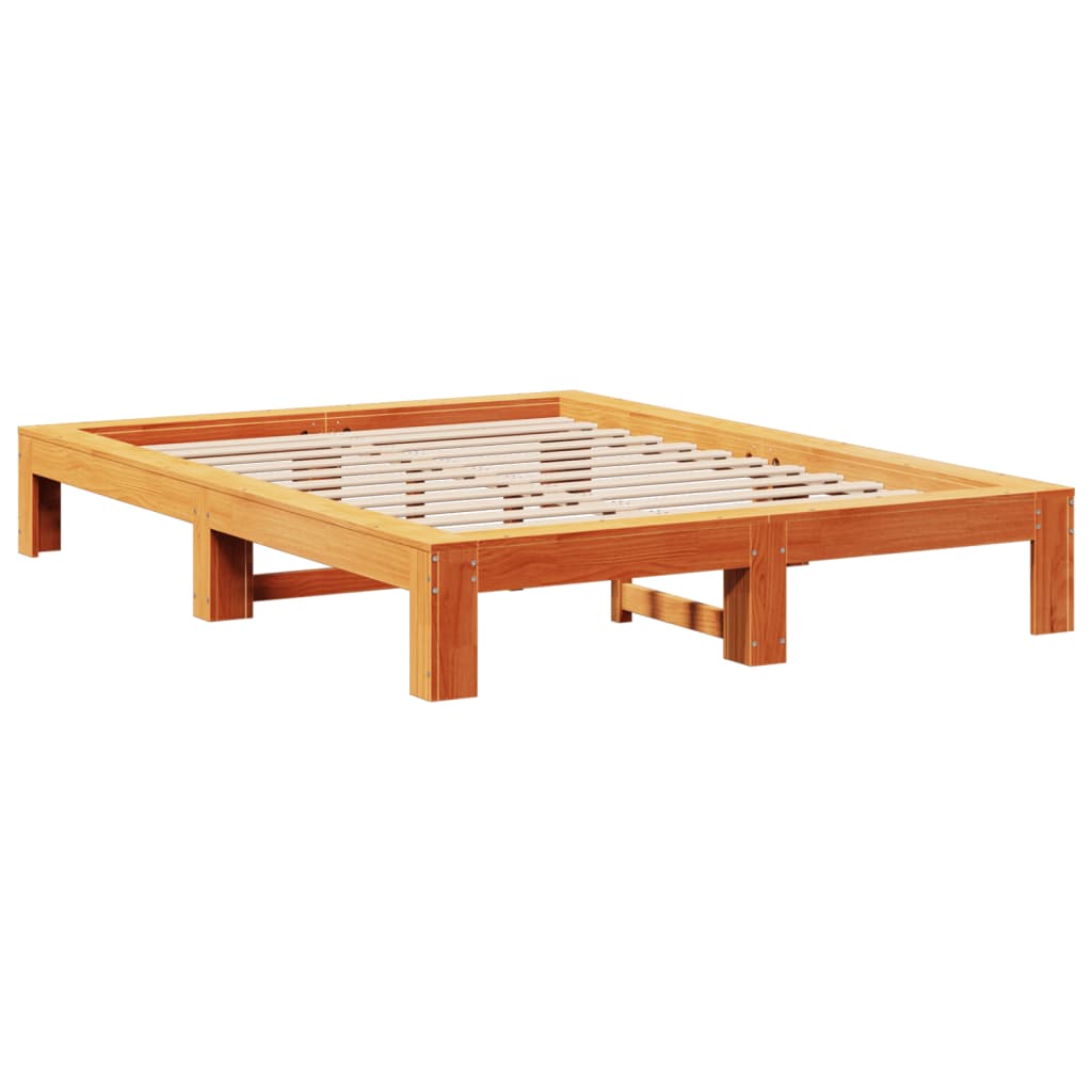 Letto Senza Materasso Marrone Cera 160x200 Cm In Legno Di Pino - Image 3