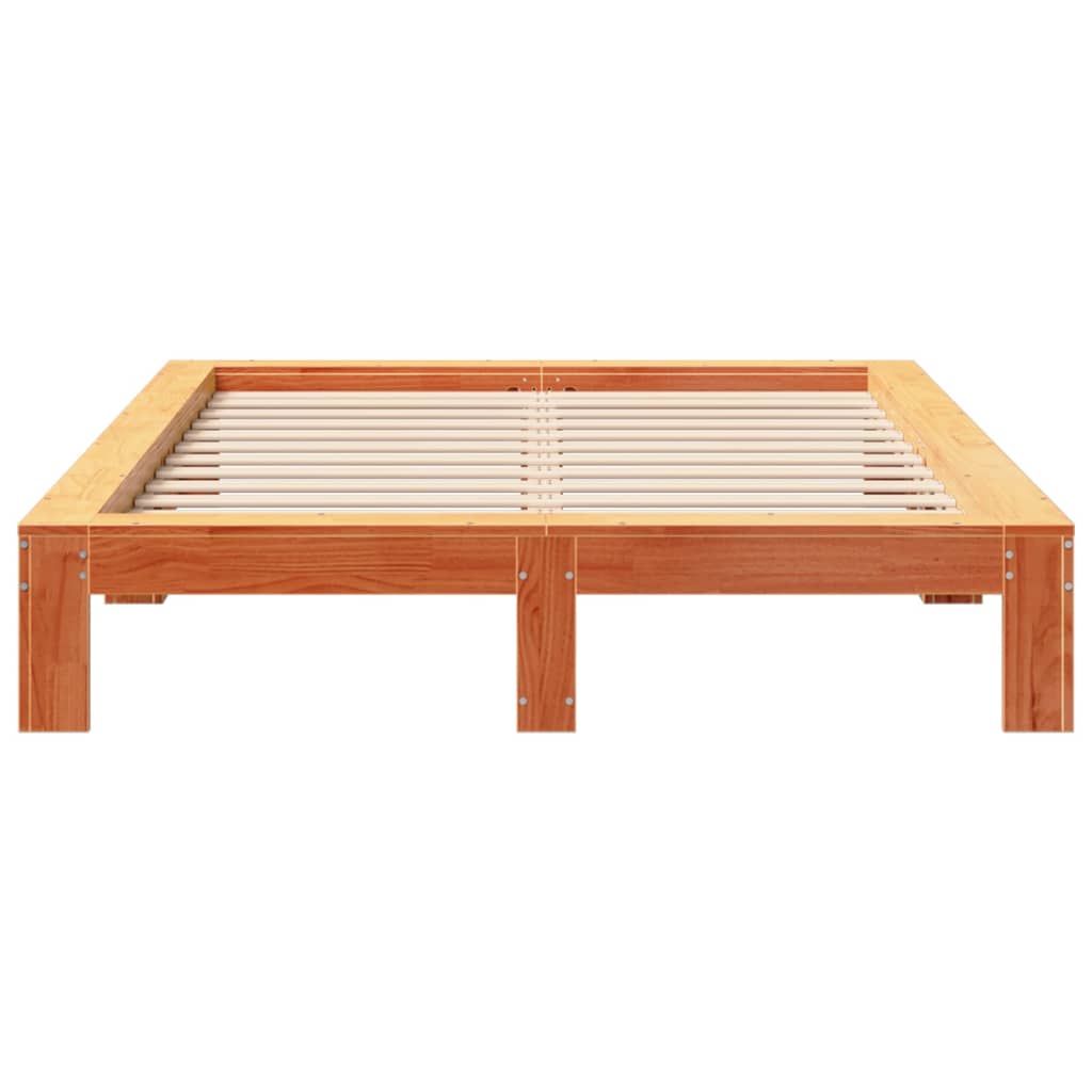 Letto Senza Materasso Marrone Cera 160x200 Cm In Legno Di Pino - Image 4