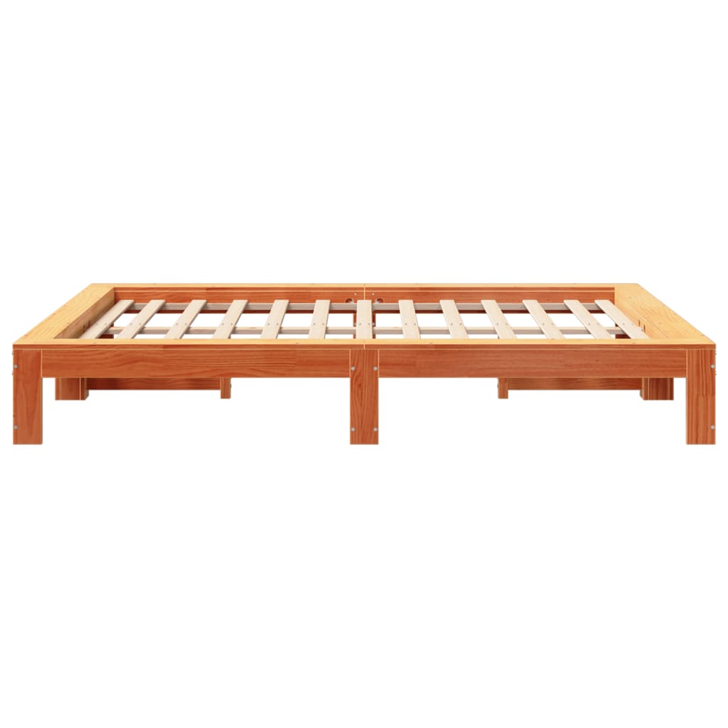 Letto Senza Materasso Marrone Cera 160x200 Cm In Legno Di Pino - Image 5