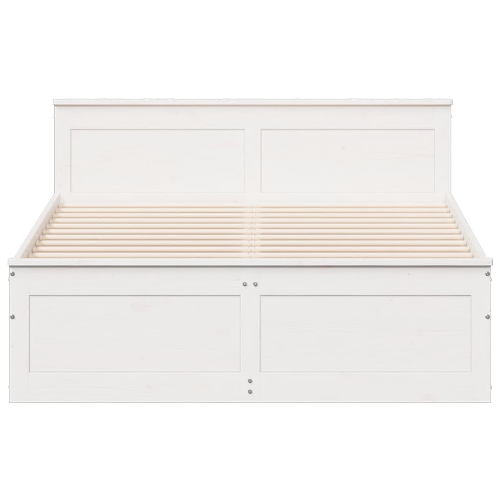 Giroletto Senza Materasso Con Testata Bianco 150x200 Cm Pino - Image 4