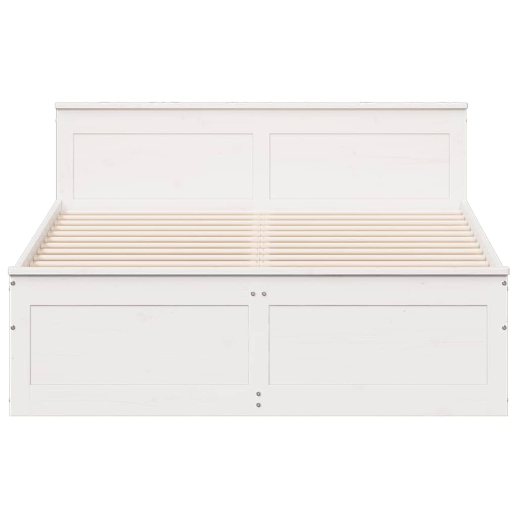 Giroletto Senza Materasso Con Testata Bianco 140x200 Cm Pino - Image 4