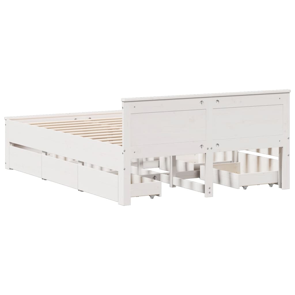 Giroletto Senza Materasso Con Testata Bianco 140x200 Cm Pino - Image 6