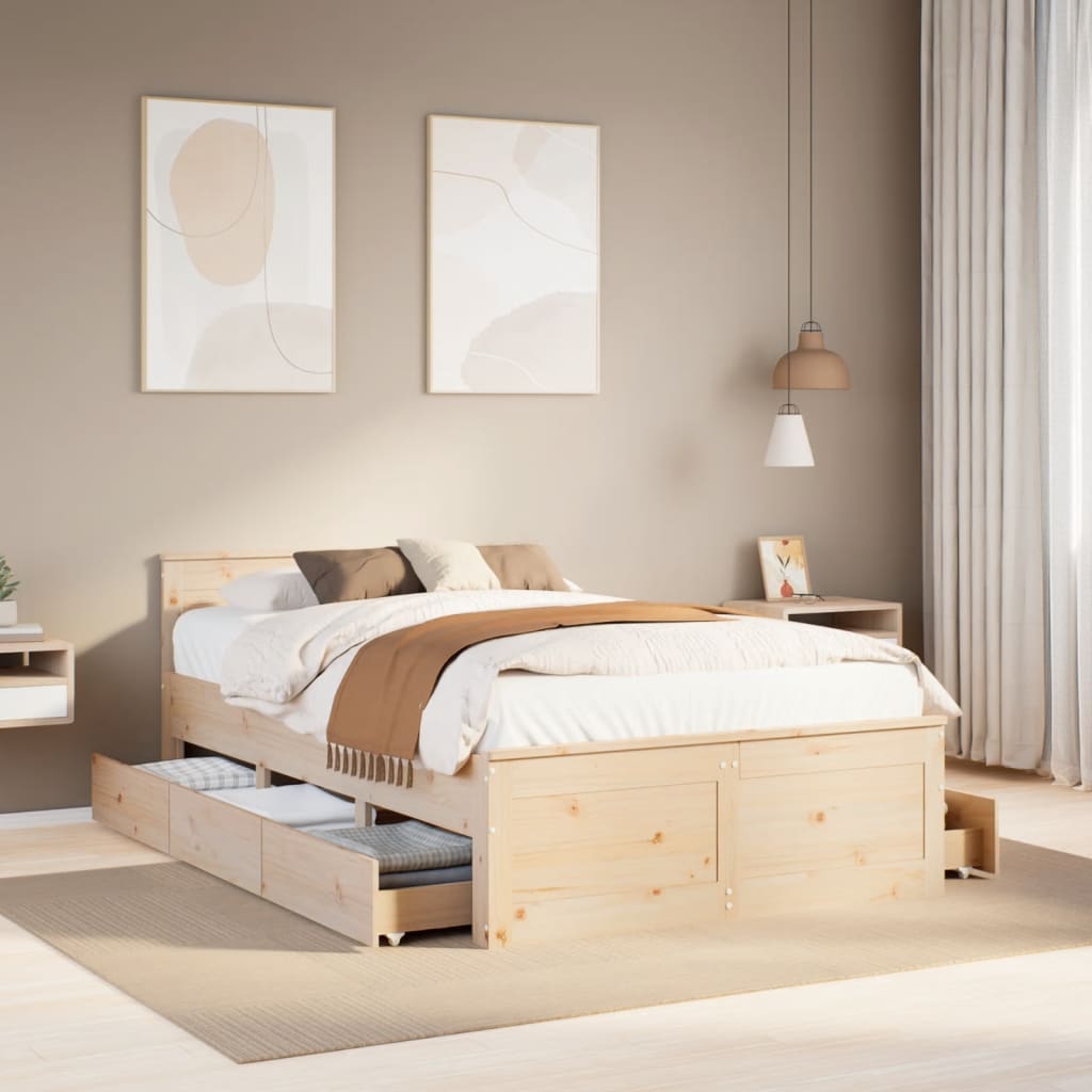 Giroletto Senza Materasso Con Testata 120x190 Cm Massello Pino