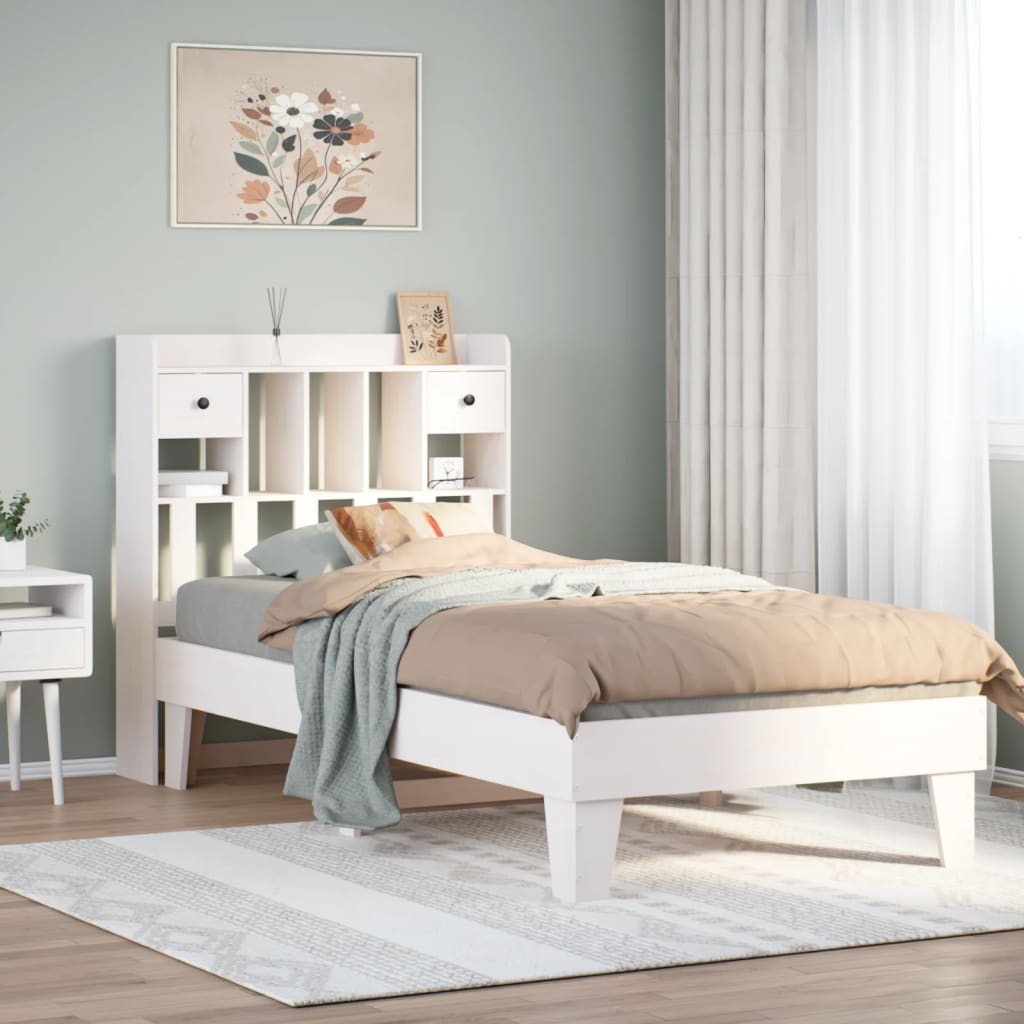 Giroletto Senza Materasso Bianco 100x200 Cm Legno Massello Pino