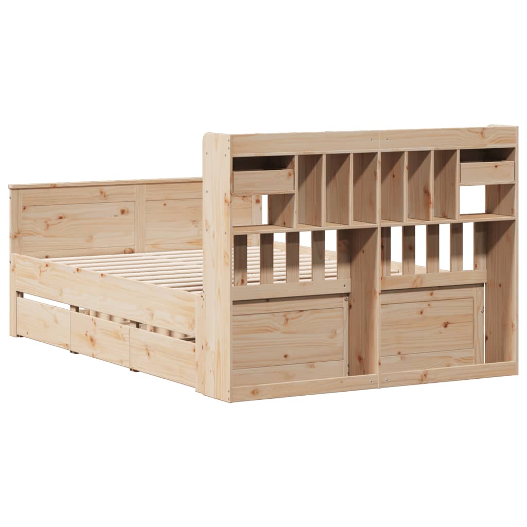 Letto Libreria Senza Materasso 160x200 Cm In Legno Di Pino - Image 6