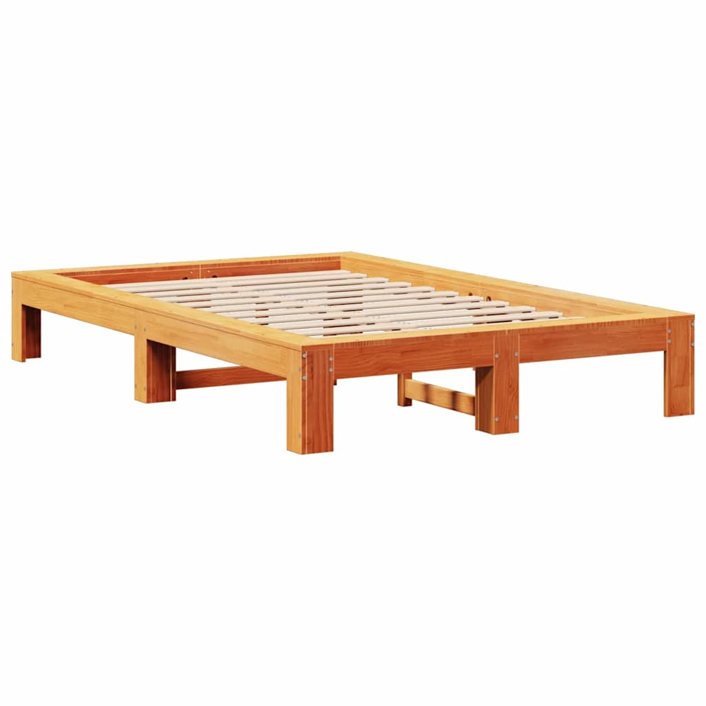 Giroletto Senza Materasso Marrone Cera 135x190 Cm Legno Di Pino - Image 5