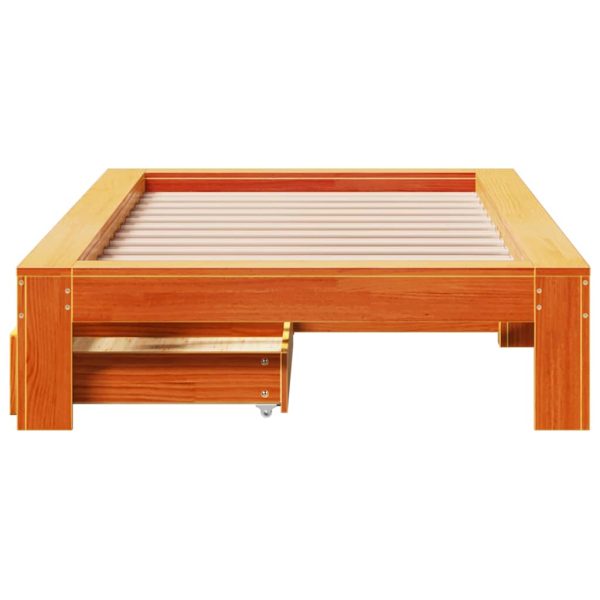 Letto Senza Materasso Marrone Cera 75x190 Cm In Legno Di Pino - Image 4