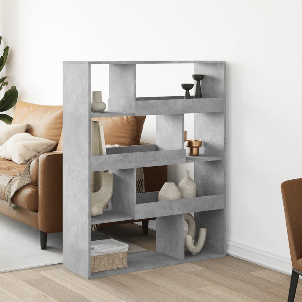 Libreria Grigio Cemento 100x33x125,5 Cm In Legno Multistrato