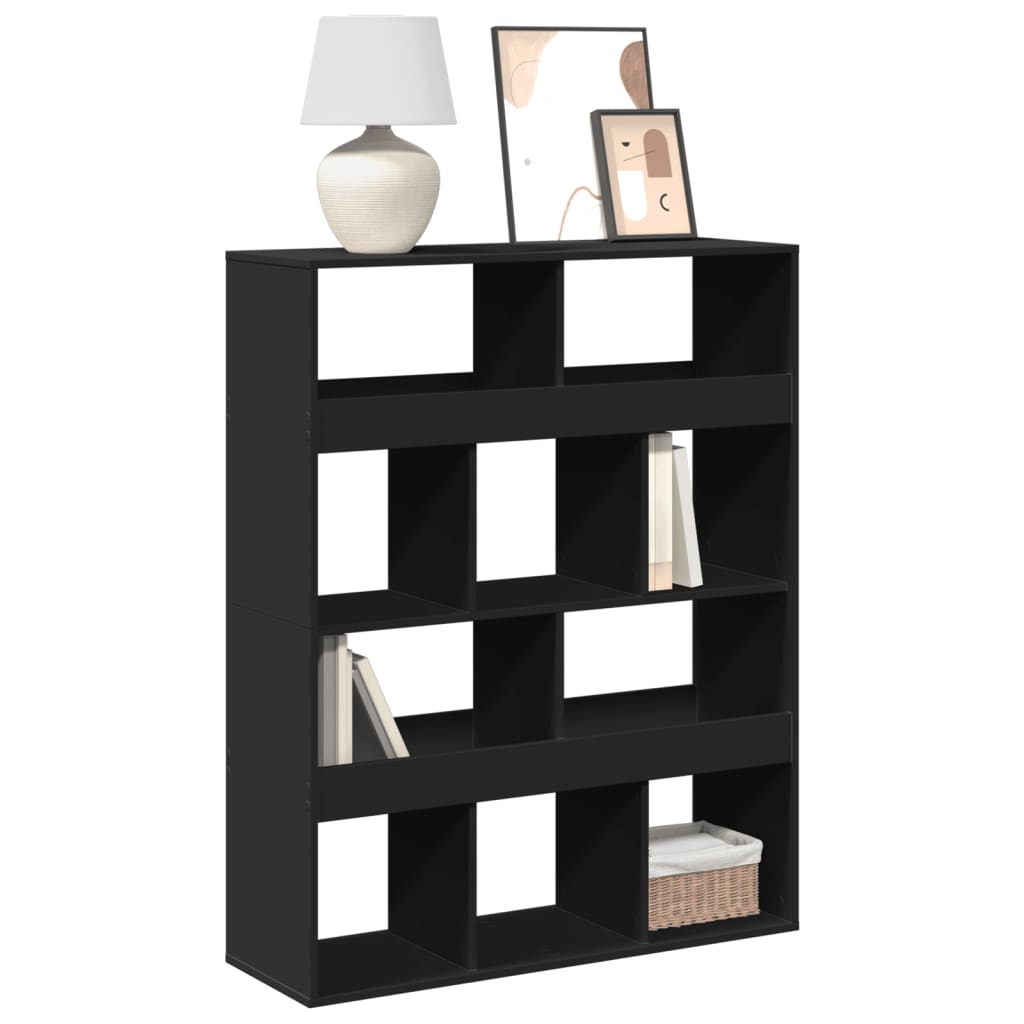 Libreria Nera 100x33x125,5 Cm In Legno Multistrato