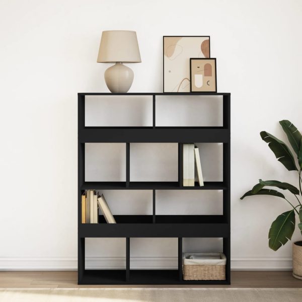 Libreria Nera 100x33x125,5 Cm In Legno Multistrato - Image 3
