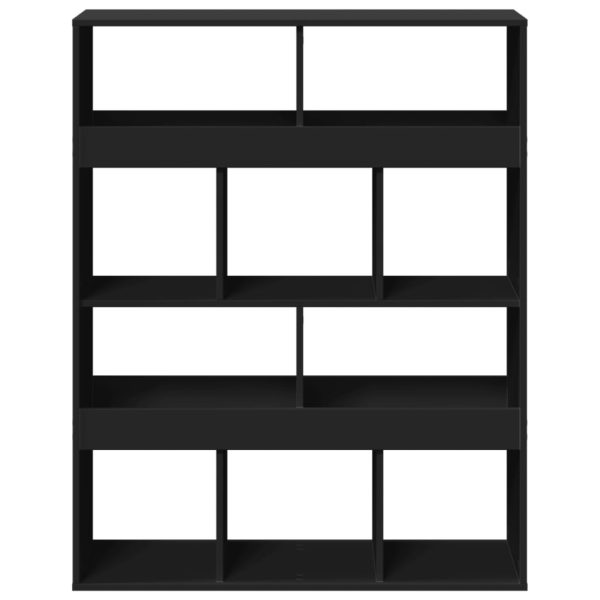Libreria Nera 100x33x125,5 Cm In Legno Multistrato - Image 4