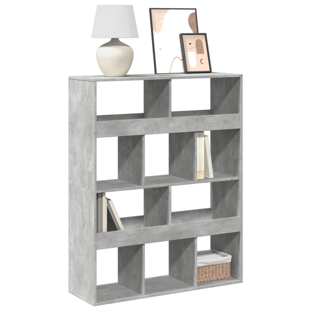 Libreria Grigio Cemento 100x33x125,5 Cm In Legno Multistrato