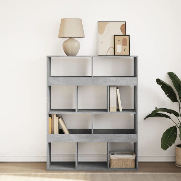 Libreria Grigio Cemento 100x33x125,5 Cm In Legno Multistrato - Image 3