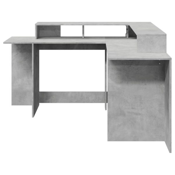 Scrivania Con Luci Led Grigio Cemento 152x152x91 Cm Truciolato - Image 6