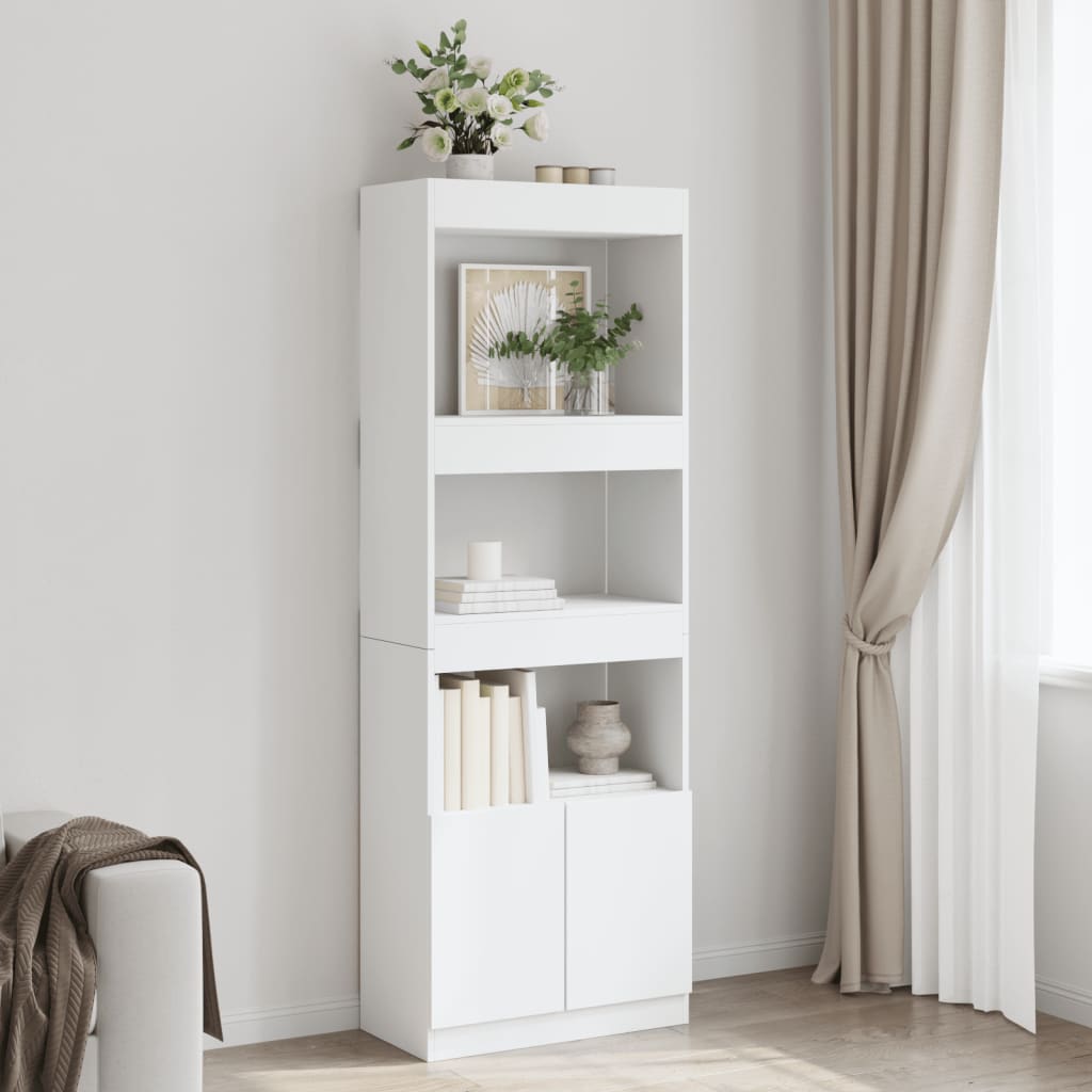 Credenza Bianca 63x33x180 Cm In Truciolato