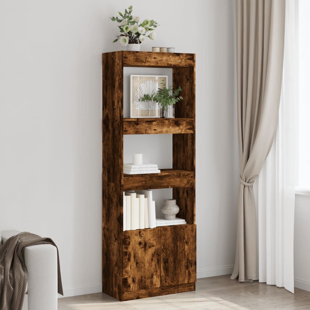 Credenza Rovere Fumo 63x33x180 Cm In Truciolato