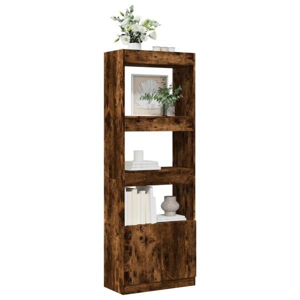Credenza Rovere Fumo 63x33x180 Cm In Truciolato - Image 4