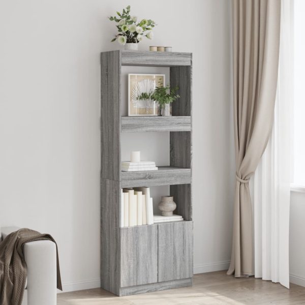 Credenza Grigio Sonoma 63x33x180 Cm In Truciolato