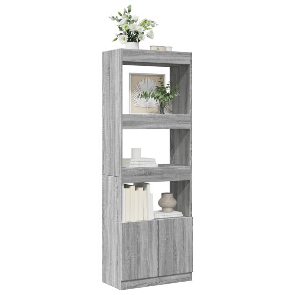 Credenza Grigio Sonoma 63x33x180 Cm In Truciolato - Image 4