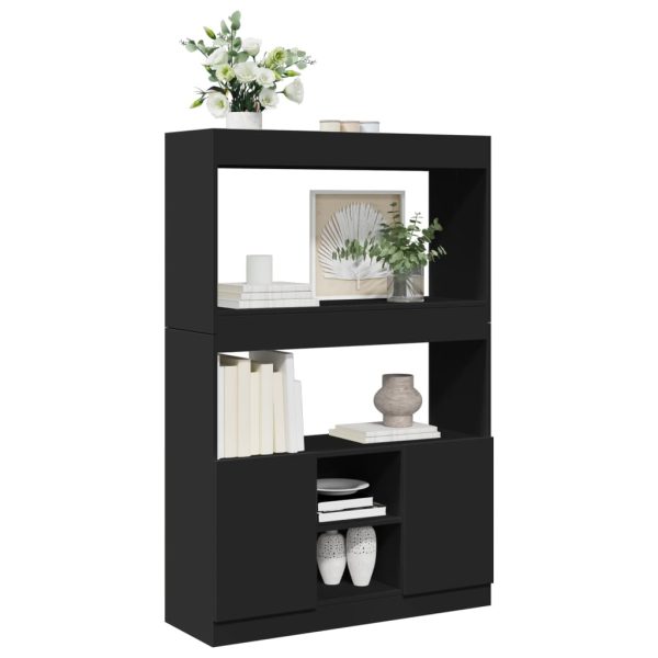 Credenza Nera 92x33x140 Cm In Legno Multistrato - Image 4