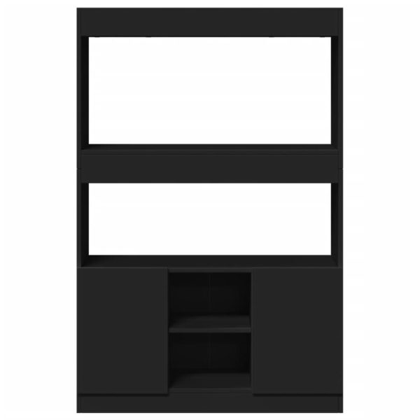 Credenza Nera 92x33x140 Cm In Legno Multistrato - Image 5