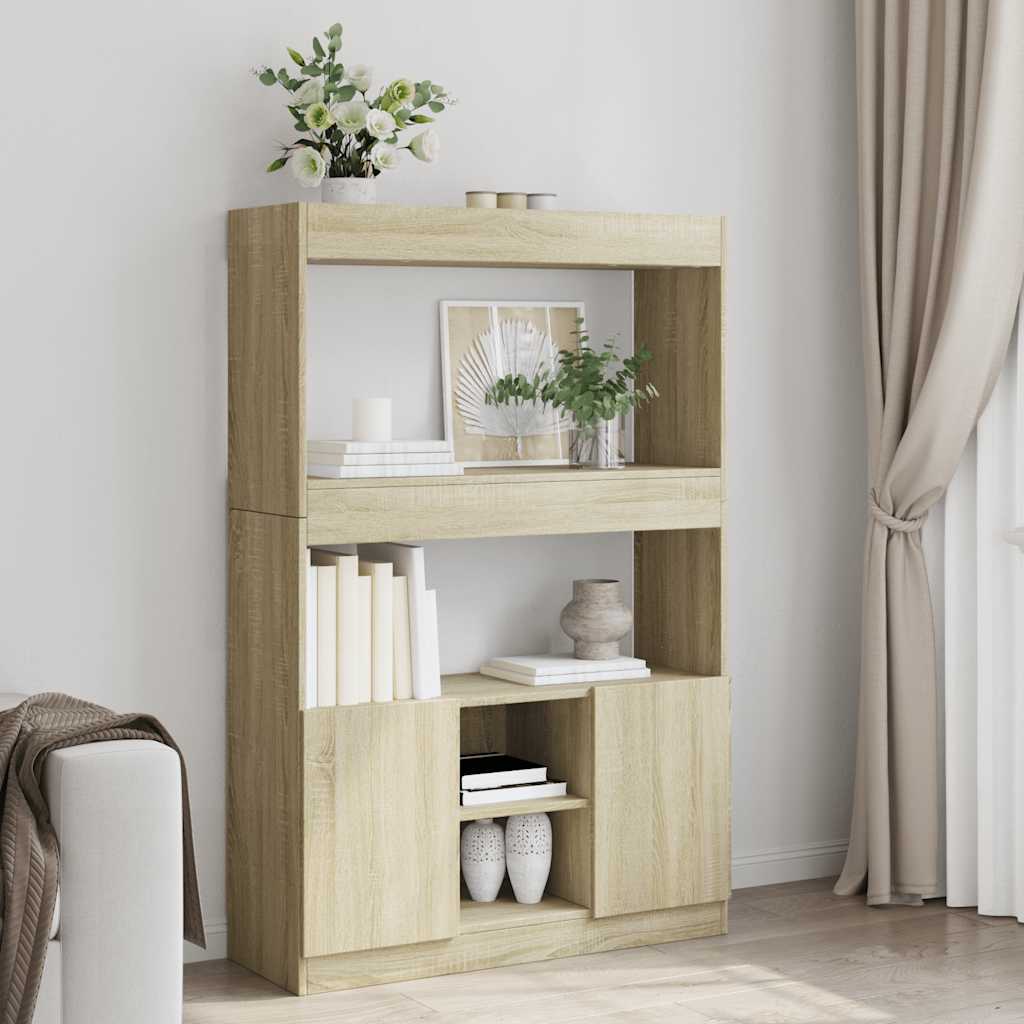 Credenza Rovere Sonoma 92x33x140 Cm In Legno Multistrato