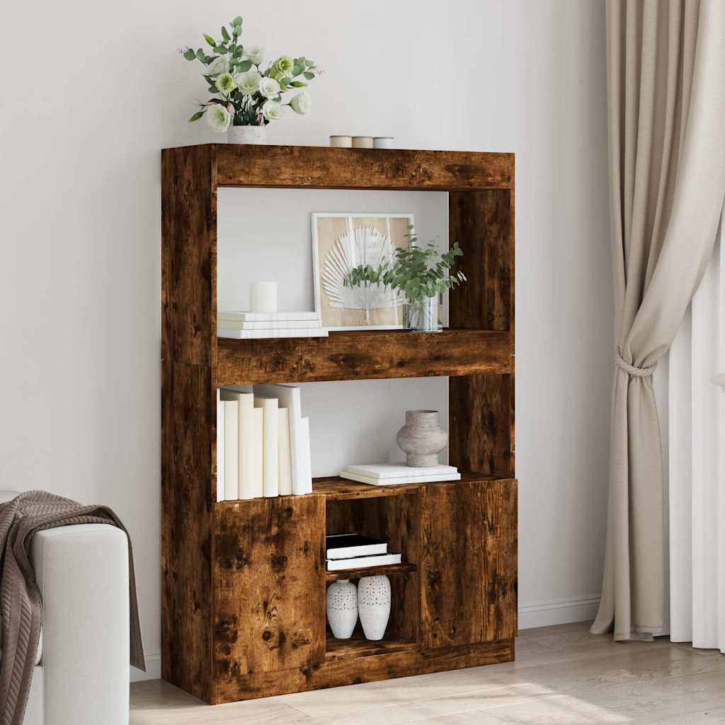 Credenza Rovere Fumo 92x33x140 Cm In Legno Multistrato