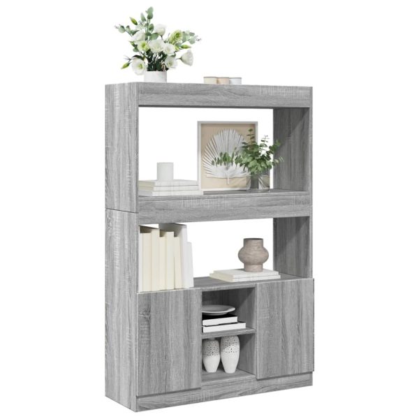 Credenza Grigio Sonoma 92x33x140 Cm In Legno Multistrato - Image 4