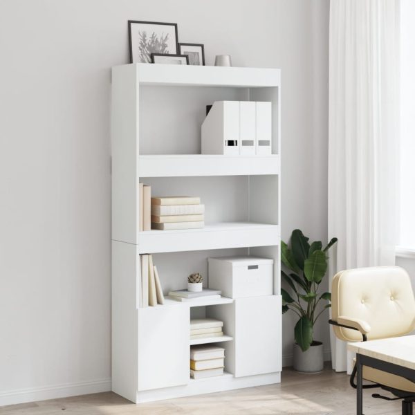 Credenza Bianca 92x33x180 Cm In Legno Multistrato - Image 3