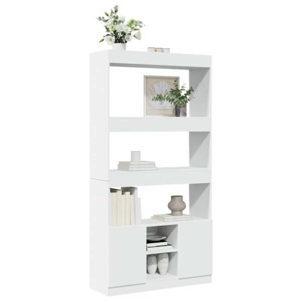 Credenza Bianca 92x33x180 Cm In Legno Multistrato - Image 4