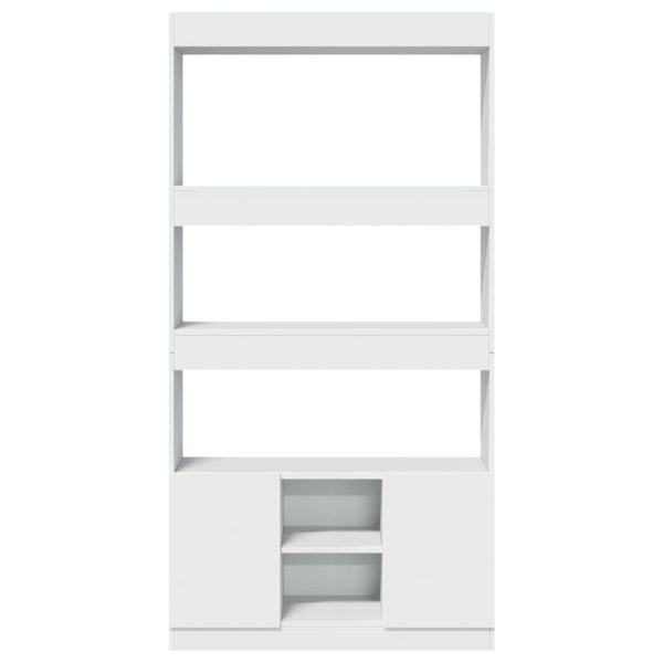 Credenza Bianca 92x33x180 Cm In Legno Multistrato - Image 5