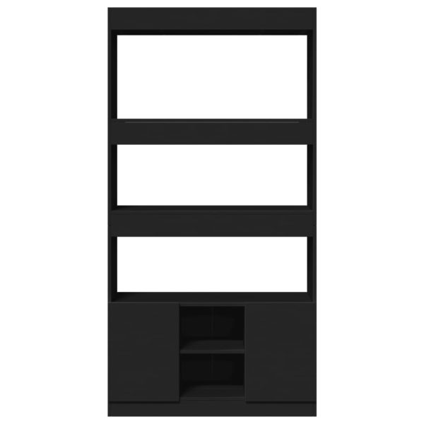 Credenza Nera 92x33x180 Cm In Legno Multistrato - Image 5