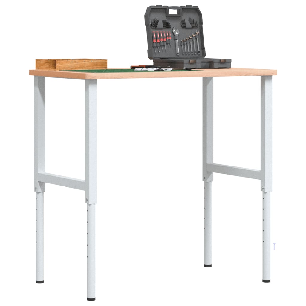 Banco Da Lavoro 100x60x(71,5-98) Cm Legno Faggio Rettangolare