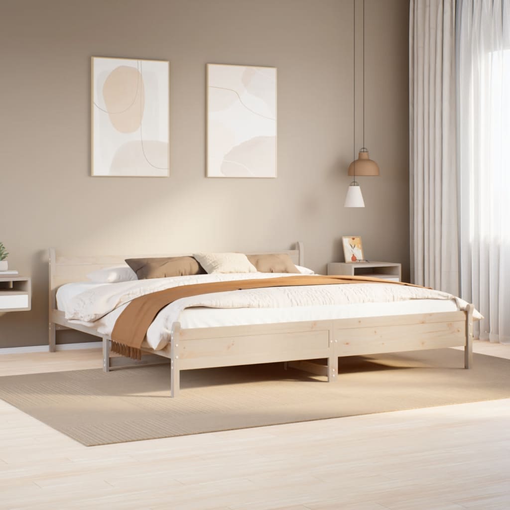 Letto Senza Materasso 200x200 Cm In Legno Massello Di Pino