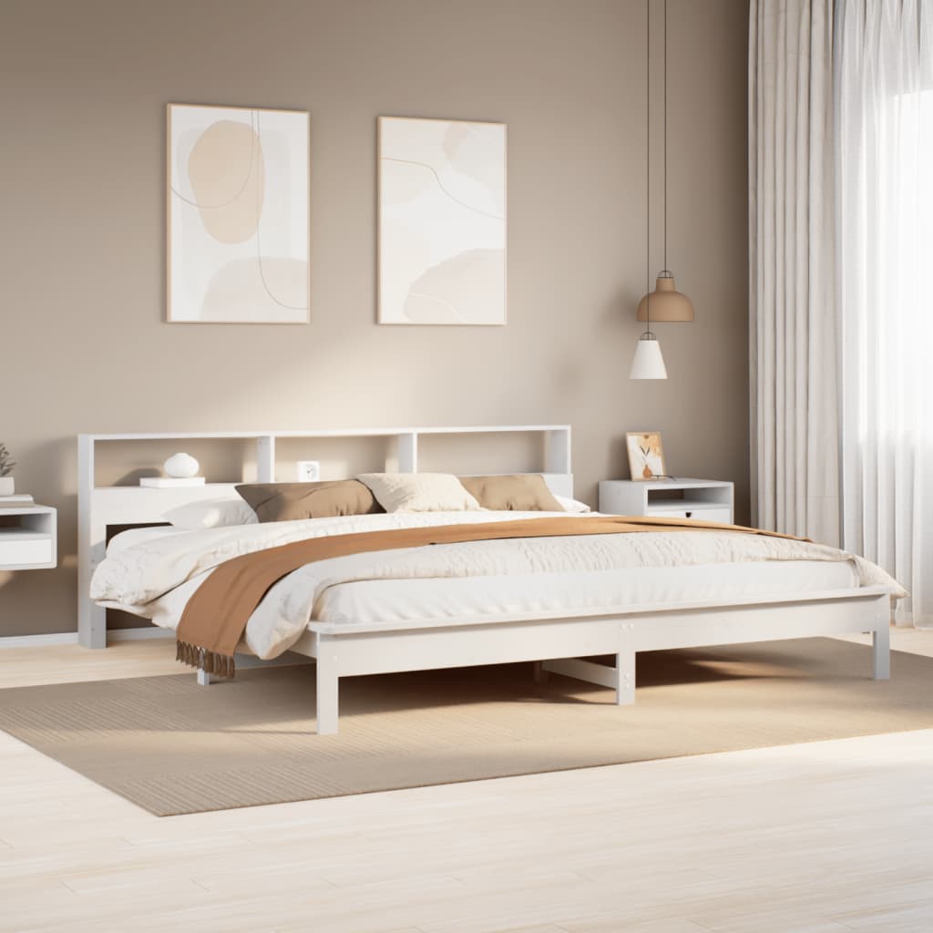 Letto Senza Materasso Bianco 180x200 Cm Legno Massello Di Pino